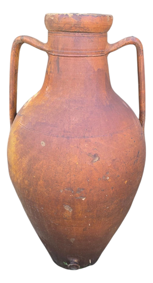 Monumental Glazed Terracotta Jar with Handles, Italy, 1950s