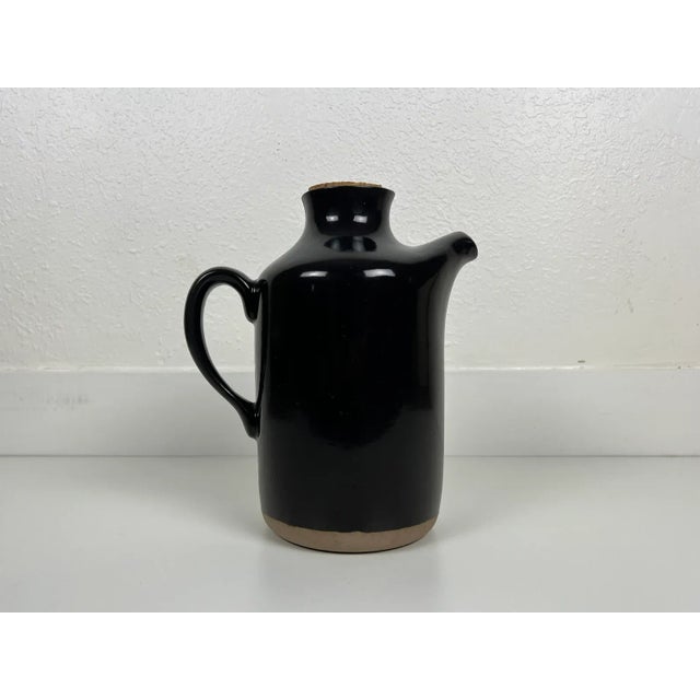 Jane and Gordon Martz Black Ceramic Pitcher for Marshall Studios For Sale - Image 9 of 11