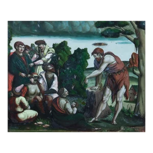 Old Master Eglomise Painting of Saint John the Baptist 18th Century