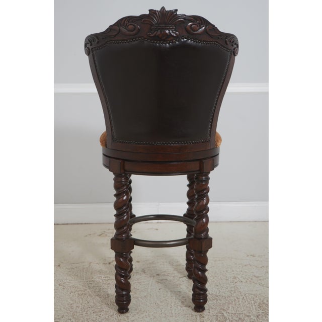 Pair of Legacy Classic Leather Back Bar Stools For Sale - Image 4 of 16