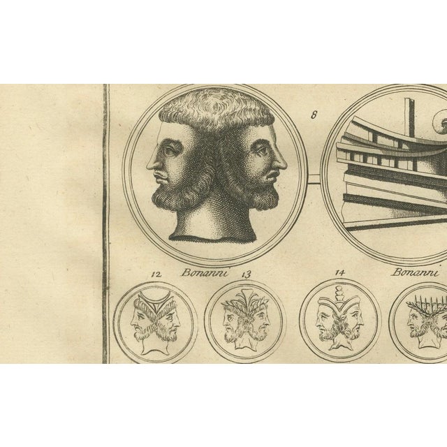 Oceanus, Saturn, Prometheus and Janus – Roman Mythology Engraving, c.1721 : This impressive early-18th-century engraving...