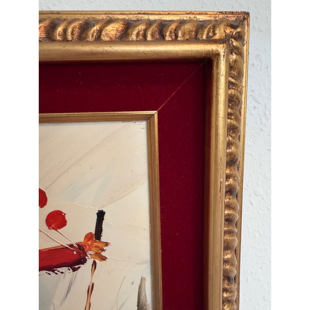 Paint 1980 Morris Katz (1931–2010) Original Oil Painting Clown Impasto Palette Knife For Sale - Image 7 of 13