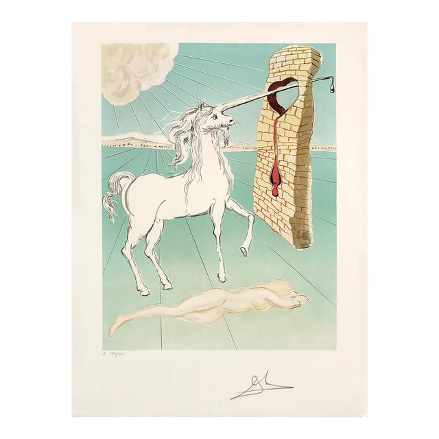 Salvador Dalí the Agony of Love (The Unicorn), Hand Signed Lithograph ...