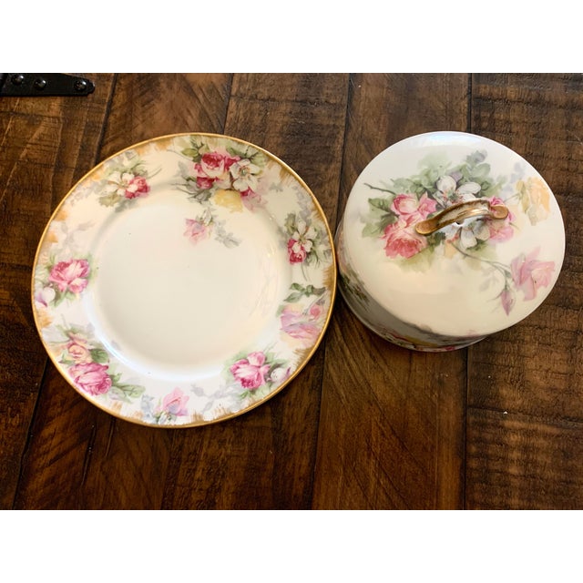 Vintage Haviland Limoges France Floral Porcelain Butter Dish For Sale In Miami - Image 6 of 10