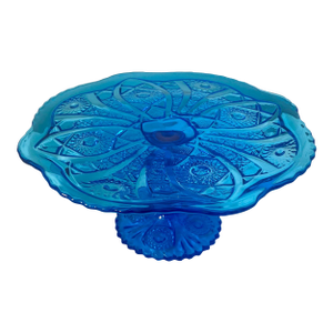 1960s Imperial Glass Antique Blue Cake Stand