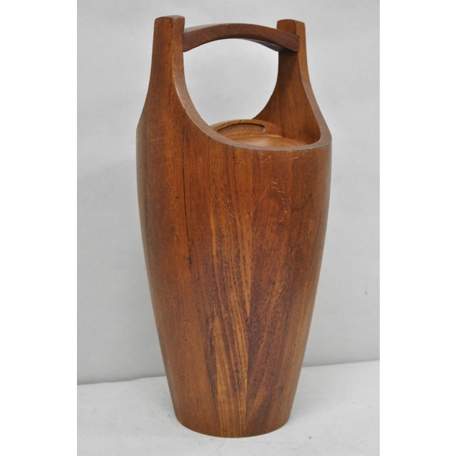 Mid-Century Modern Vintage Mid Century Danish Modern Staved Teak Jens Quistgaard Ice Bucket Dansk For Sale - Image 3 of 18