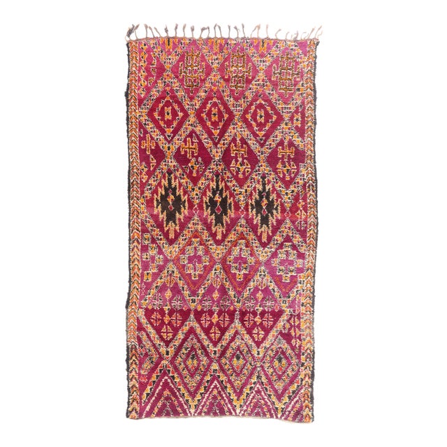 Vintage Beni M'Guild Moroccan Rug, 07'01 X 14'03 For Sale