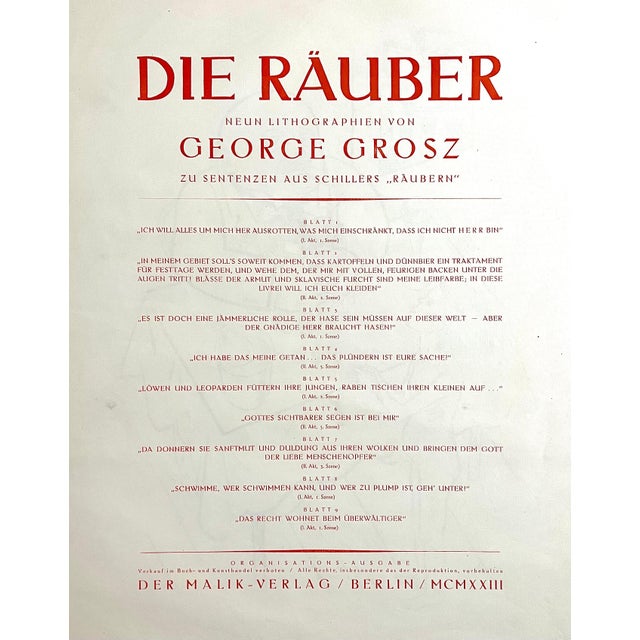 George Grosz, Large George Grosz 1923 Lithograph Die Rauber German Expressionism Wpa Realism For Sale - Image 12 of 13
