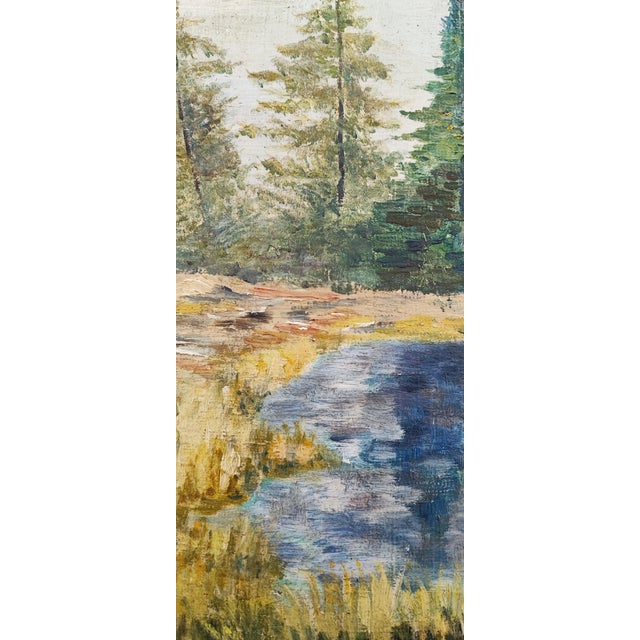 Louis Camille Gianoli, Lac de montagne, Oil on Cardboard For Sale - Image 4 of 9
