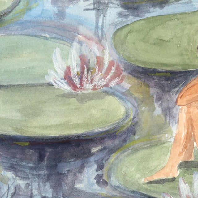 Emerge II - Abstract Feminine Watercolor Surrealist Still Life Painting on Paper by Ama Liyanage For Sale - Image 4 of 7