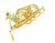 This stunning Estate 14K Yellow Gold Turquoise Ruby Lovebirds Brooch is a true work of art, blending vibrant turquoise and...