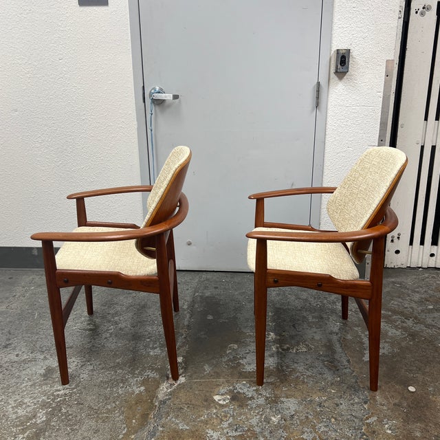 Circa 1960's Hovand-Olsen for Jutex Furniture Danish Armchairs, Pair For Sale - Image 4 of 12