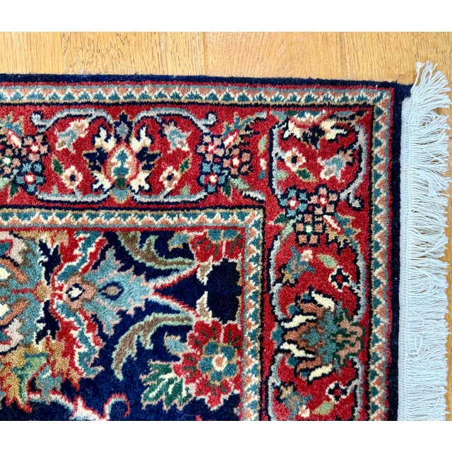 Handmade Persian Wool Rug Floral Pattern Design For Sale In New York - Image 6 of 6