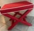 1980s 1980s Billy Baldwin Style Red X Bench Ottoman With White Rope Trim For Sale - Image 5 of 12