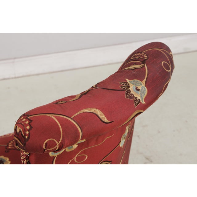 Silk Crewel Work Tufted Back Swivel Chair For Sale - Image 9 of 15
