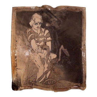 Steven & Susan Kemenyffy Signed Raku Ceramic Hanging Relief Wall Sculpture 1970 For Sale