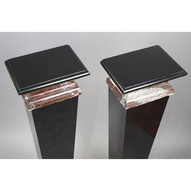 Black and Red 19th Century Pedestals, 1880, Set of 2 For Sale - Image 17 of 18
