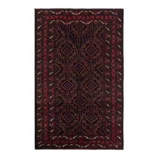 Rug & Kilim’s Contemporary Baluch Rug in Red and Blue Patterns For Sale