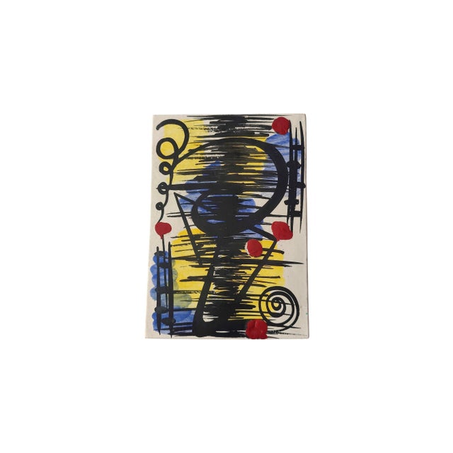 Abstract Composition on Ceramic Tile, Italy, 1980s For Sale - Image 3 of 14