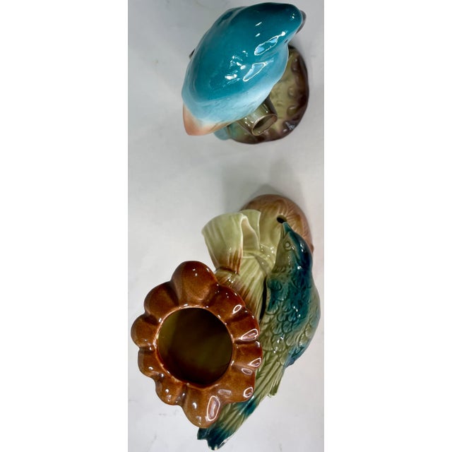 Mid 20th Century Faux Bois Bird Porcelain Vases, Mid 20th Century For Sale - Image 5 of 7