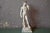 Beige Antique Michelangelo's Nude David Statuette Reproduction with a Marble Effect, 1960s For Sale - Image 8 of 8