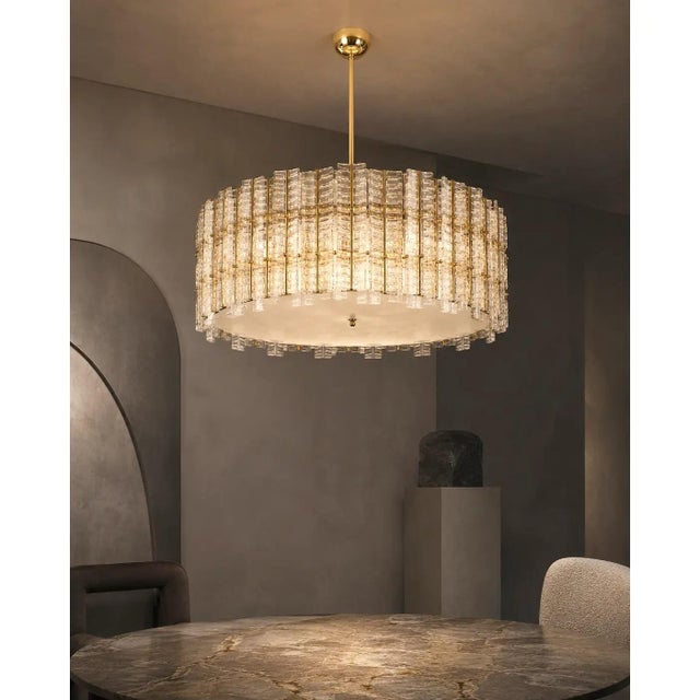 Early 21st Century Italian Tropical Murano Glass Gold Round Chandelier by Simoeng For Sale - Image 5 of 6