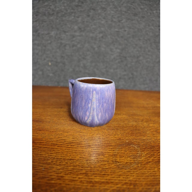 Early 20th Century Attributed Van Briggle Art Pottery Matte Glaze Mug, Blue-Purple For Sale - Image 9 of 11