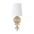 Matthew Izzo Home Demi Antique Brass and Stacked Acrylic Hemisphere Detail Wall Sconce With White Shade For Sale - Image 9 of 9