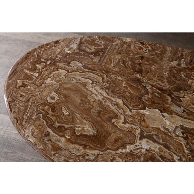 Oval Onyx Marble Dining Table by Angelo Mangiarotti, Italy, 1970s For Sale - Image 12 of 15