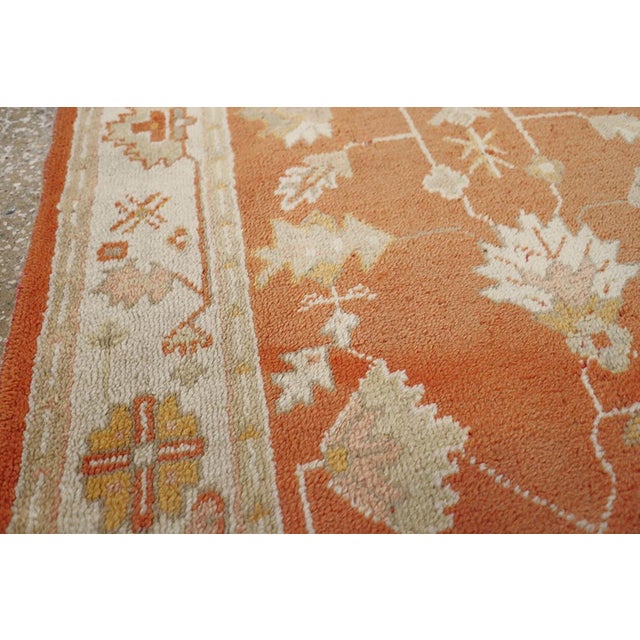 Tribal Galerie Shabab Collection Early 20th Century Turkish Oushak Throw Rug For Sale - Image 3 of 6