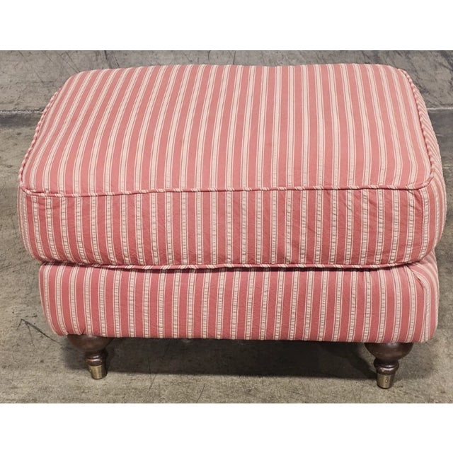 Late 20th Century Bloomingdale's Brownstone East Armchair and Matching Ottoman and Throw Pillows For Sale - Image 11 of 15