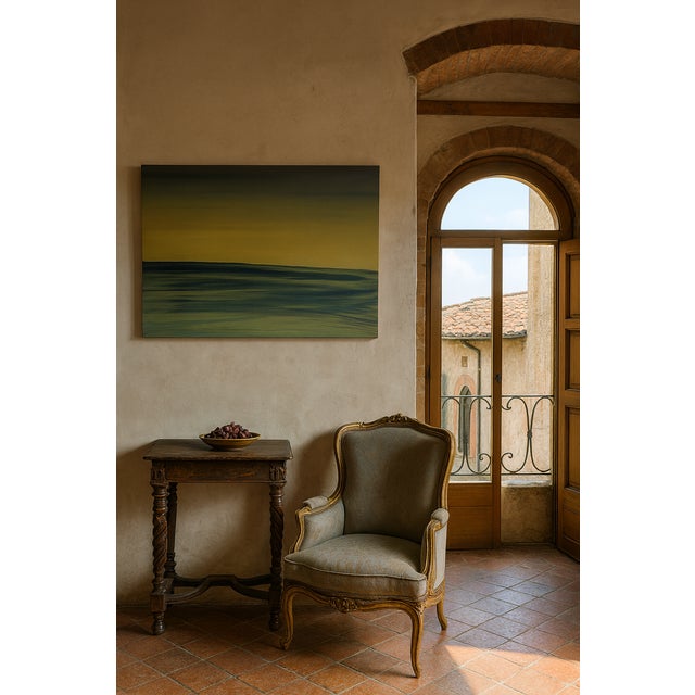 Textile ArpVerdeacqua, Serenity in Sunset, Acrylic on Canvas For Sale - Image 7 of 8