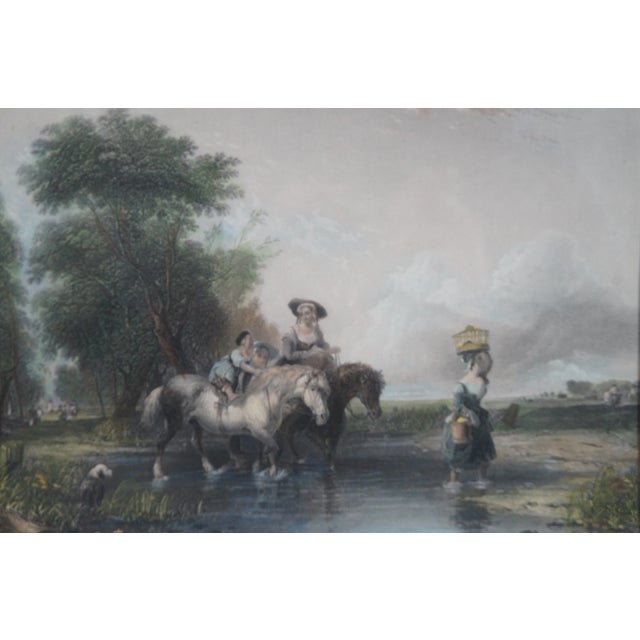 Antique Sir Augustus Wall Callcott Returning From Market Hand Colored Engraving For Sale - Image 4 of 10