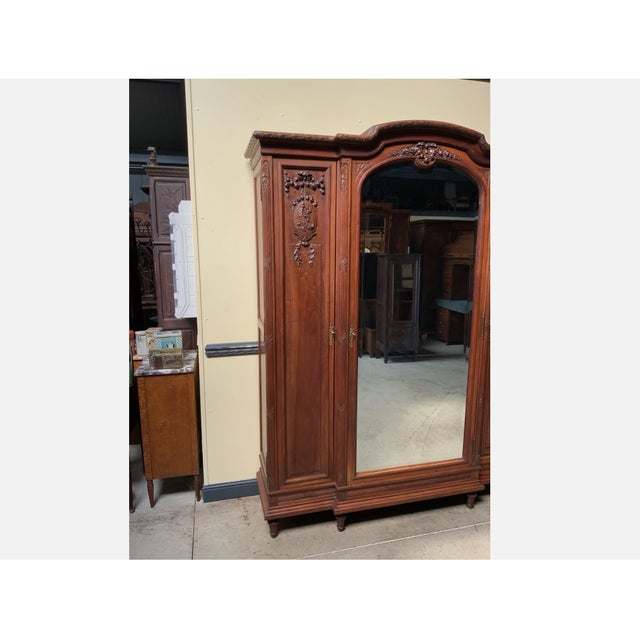 Antique Wardrobe with Linen Compartments, 1910 For Sale - Image 6 of 11