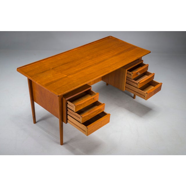 Danish Teak Desk by Peter Lovig Nielsen for Hedensted Mobelfabrik, 1972 For Sale - Image 9 of 18