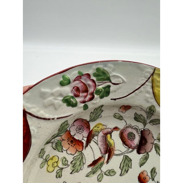 Antique English Staffordshire Gaudy Floral Decorated Pearlware Plate, Circa 1820 For Sale - Image 10 of 11