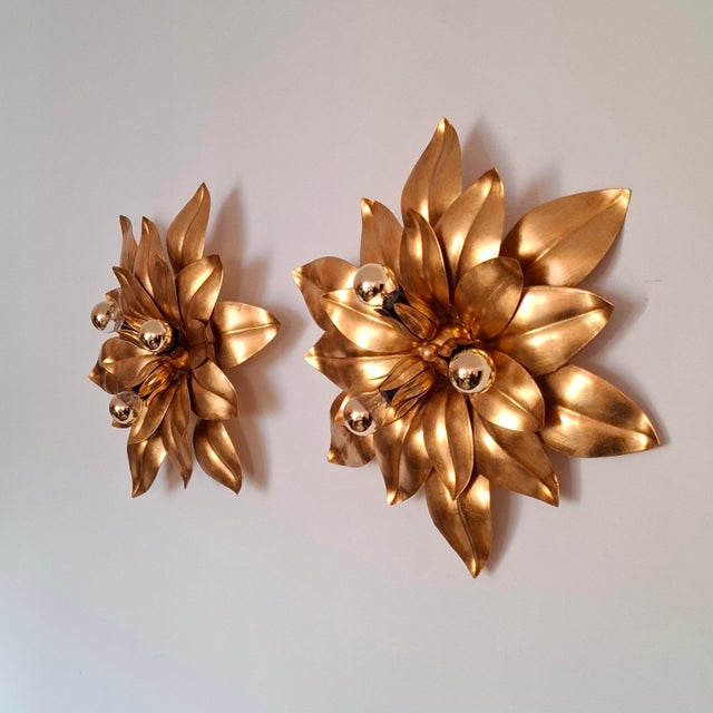 Mid-Century Modern Mid-Century Wall Lamps with Florentine Design, 1970s, Set of 2 For Sale - Image 3 of 16