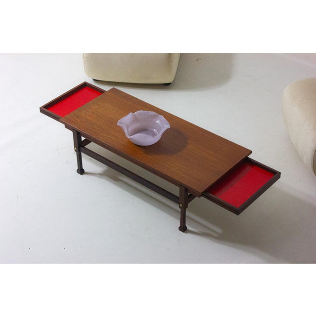 Italian Coffee Table in Teak with Hidden Drawers, 1960s For Sale - Image 15 of 16