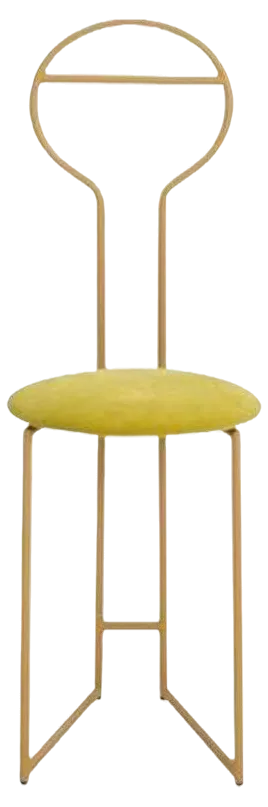 Joly Chairdrobe in Gold with High Back and Chartreuse Velvet by Colé Italia