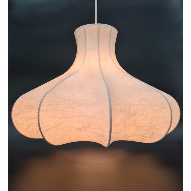 Cocoon Flower Pendant Lamp attributed to Friedel Wauer for Goldkant Leuchten, Germany, 1960s For Sale - Image 10 of 13
