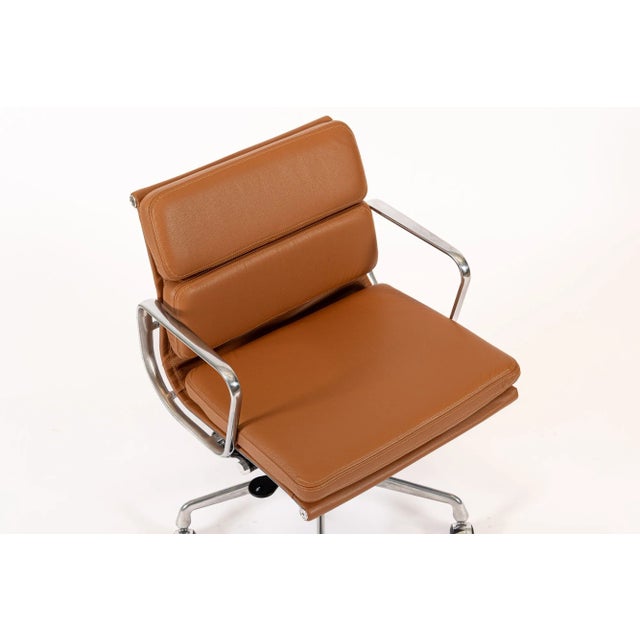Metal Eames for Herman Miller Brown Leather Office Chair 2000s For Sale - Image 7 of 12