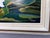 1980s Theo Dodge Signed Painting, Green (Blue) Heron, Water Lilies and Dragonfly For Sale - Image 5 of 11