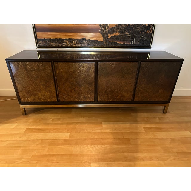 Mid 20th Century John Widdicomb Acid-Washed Bronze Four-Door Credenza With Brass Base For Sale - Image 14 of 17
