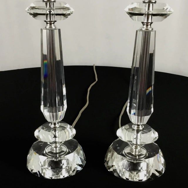 1990s Cut Crystal Table Lamps - a Pair For Sale - Image 9 of 11