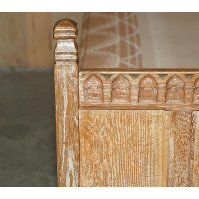 Arts & Crafts Limed Oak Cotswold Single Bed from Tudor Furniture, 1930s For Sale - Image 4 of 18