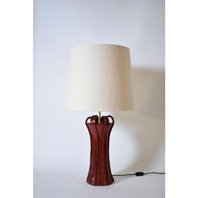 Kasaï Henry Red Ceramic Lamp from Barracuda Interiors For Sale - Image 4 of 6