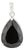 VRJewels 5.89ct Bold Black Diamond Pear Cut Solitaire Pendant in 14k White Gold For Sale