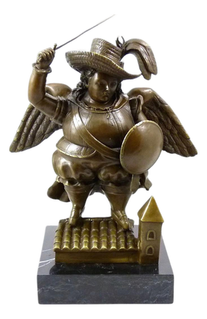 Fernando Botero, Archangel with Black Hat, Bronze