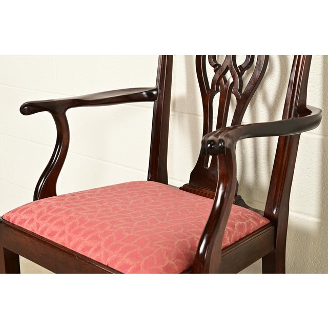 Stickley Georgian Carved Mahogany Armchairs, Pair For Sale - Image 9 of 15