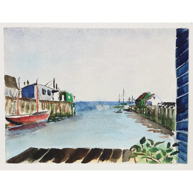 Contemporary Eve Nethercott, View From Docks (P2.50), Watercolor on Paper For Sale - Image 3 of 3